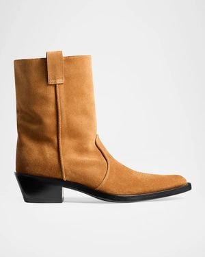 KHAITE Clive Suede Ankle Boots - Brown