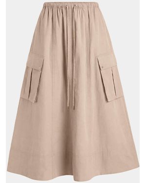 Toccin Elodie Drawstring Cargo Midi Skirt - Natural