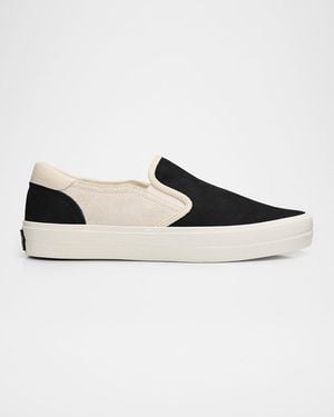 Amiri Apos;S Laguna Leather And Suede Slip-On Sneakers - Black