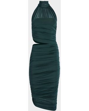 SER.O.YA Esmee Ruched Halter Midi Dress - Green