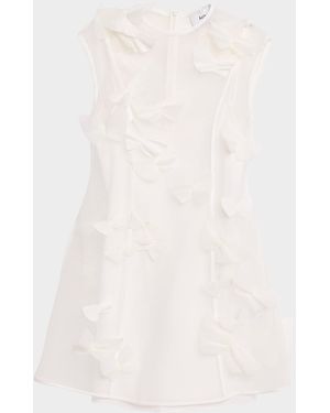 Acler Croanford Sheer 3D Appliqué Mini Dress - Natural