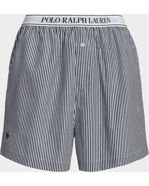 Polo Ralph Lauren Striped Cotton Boxer Shorts - Gray
