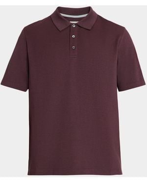 Canali Apos;S Cotton Pique Polo Shirt - Red