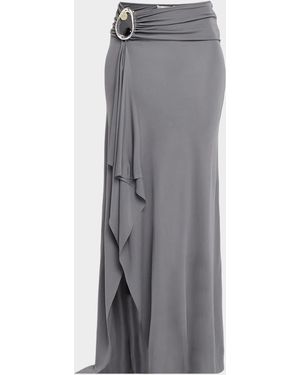 Christopher Esber Orica Crystal Cascade Jersey Skirt - Gray