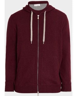 Brunello Cucinelli Apos;S Cashmere Knit Full-Zip Hoodie - Red