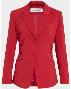 Veronica Beard Celyn Single-Breasted Blazer - Red