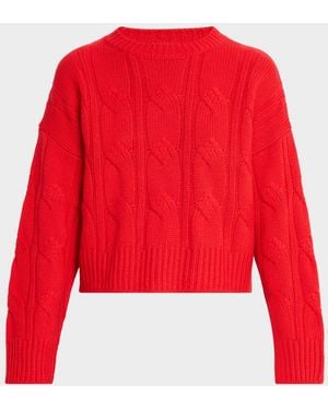 SABLYN Tristan Cable-Knit Cashmere Sweater - Red