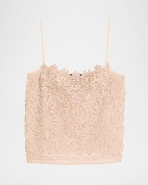 Kobi Halperin Giselle Square-Neck Ribbon Blouse - Natural