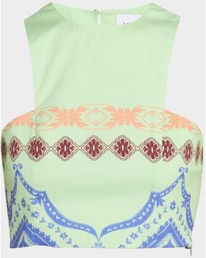 MISA Los Angles Emi Crop Top - Green