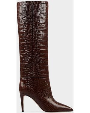 Paris Texas 85Mm Croc-Embossed Boots - Brown