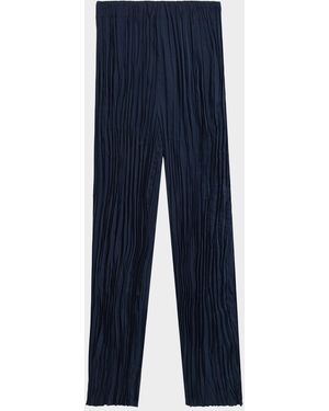 Significant Other Lilian Pleated Wide-Leg Satin Pants - Blue