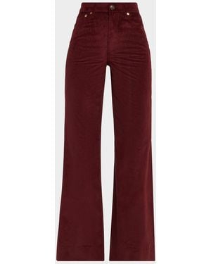Rag & Bone Skylar High-Rise Corduroy Pants - Red