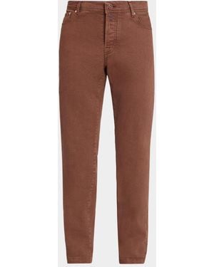 Kiton Apos;S Stretch-Cotton Slim-Fit Pants - Brown
