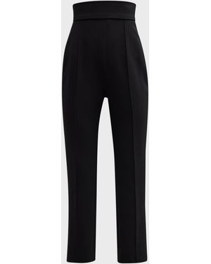 Carolina Herrera High-Rise Skinny-Leg Ankle Crepe Pants - Black
