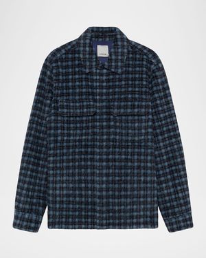 Jonathan Simkhai Apos;S Caleb Plaid Shirt Jacket - Blue