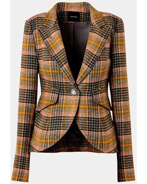 Smythe Glen-Check Wool Blazer - Black