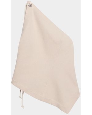 Helmut Lang Cotton Twill Asymmetric Sailor Top - Natural