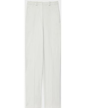 Another Tomorrow Wide-Leg Fluid Pants - White