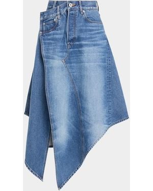JW Anderson Drop Front Asymmetric Denim Skirt - Blue