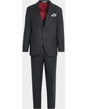 Brunello Cucinelli Wool Flannel Two-Piece Suit - Black