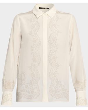 Kobi Halperin Serena Floral-Print Silk Blouse - Natural
