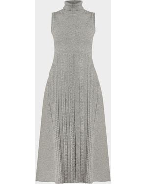 Shoshanna Carmella Sleeveless Turtleneck Knit Midi Dress - Gray