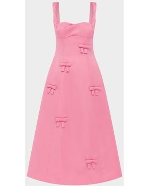LEO LIN Beatrice Bow Midi Dress - Pink