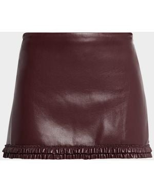LoveShackFancy Noala Faux Leather Mini Skirt - Purple