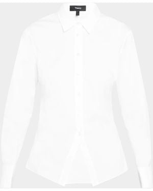 Theory Cutaway Button-Front Shirt - White