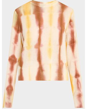 Lafayette 148 New York Tie-Dye Crewneck Cashmere Sweater - Multicolor