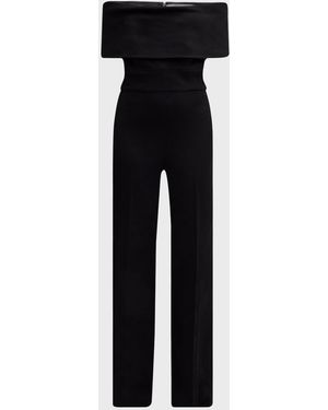 Lela Rose Off-the-shoulder Crepe Jumpsuit - Black