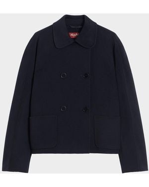 Max Mara Eden Double-Breasted Broadcloth Jacket - Blue