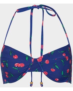Shoshanna Cherry Underwire Bikini Top - Blue