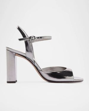 Alexandre Birman 90Mm Amy Metallic Leather Ankle-Strap Sandals
