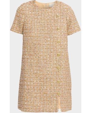 mestiza Isolde Metallic Tweed Mini Dress - Natural