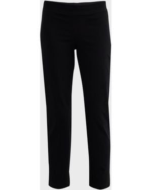 Eileen Fisher Washable Stretch Crepe Slim Ankle Pants - Black