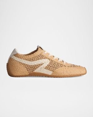 Rag & Bone Retro Runner Slim Raffia Sneakers - Natural