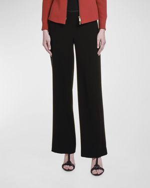 Giorgio Armani China Wide-Leg Pants - Black
