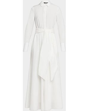 Emanuel Ungaro Harriet Belted Maxi Shirtdress - White
