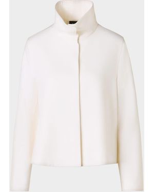 Akris Castro Cashmere Stand-Collar Jacket - White
