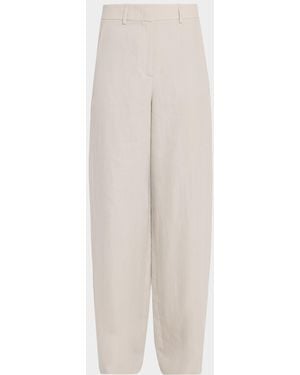 Giorgio Armani Linen Straight-Leg Pants - White