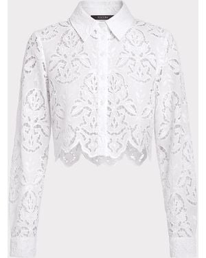 Toccin Jilly Embroidered Cropped Blouse - White