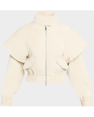 AKNVAS Fredy Faux Leather Draped Jacket - Natural