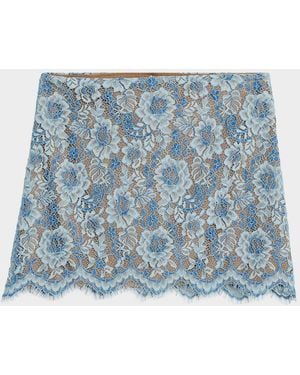 JBQ Adrienne Floral Lace Mini Skirt - Blue