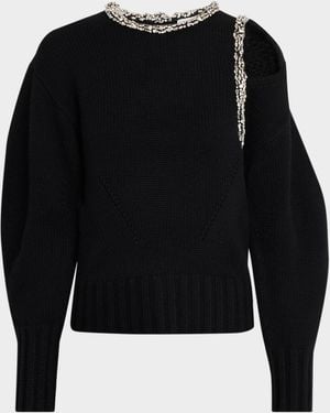 Jonathan Simkhai Monroe Embellished Cut-Out Sweater - Black