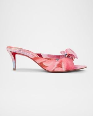 Christian Louboutin 60Mm Mulazee Floral Mule Pumps - Pink