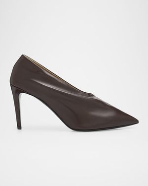 KHAITE 85Mm Miriam Leather Pumps - Brown