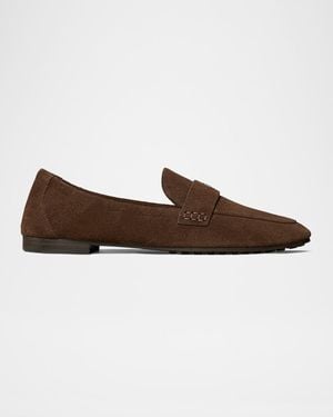 Tory Burch Suede Ballet Loafers - Brown