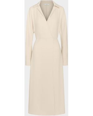 Vince Shaped Collar Dolman-Sleeve Midi Dress - Blue