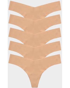 Commando Microfiber 5-Pack Thong Set - Natural